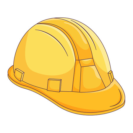 Illustration of Flat Construction Safety Helmet Icon. Construction Worker Hard Hat.のイラスト素材