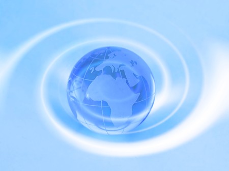 computer data concept with earth globe の写真素材