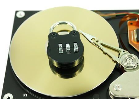 computer harddisk and headsの写真素材