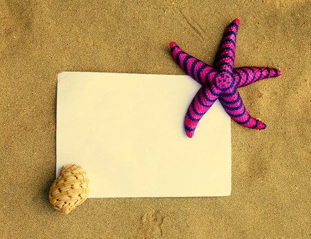 Sea frame with starfishes の写真素材