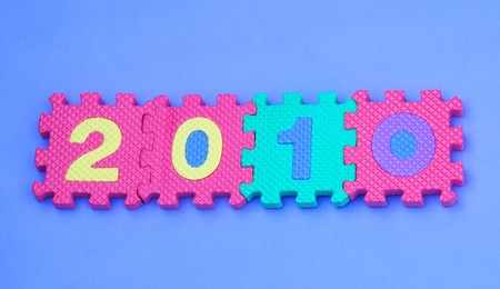 Numbers inlay in the foam boardの写真素材