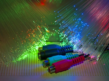 Media plug with fiber optical background more in my portfolio 