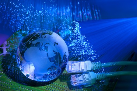 world map technology style against fiber optic background  の写真素材