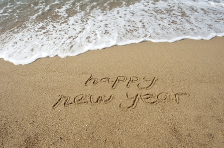 Shot of 2011 year on sandの写真素材