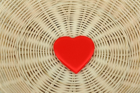 Sweet red hearts on old paper background の写真素材