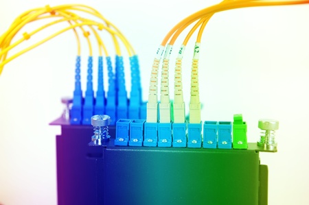 shot of network cables and servers in a technology data centerの写真素材