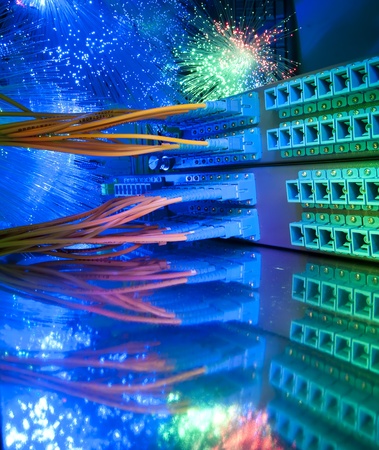 shot of network cables and servers in a technology data centerの写真素材