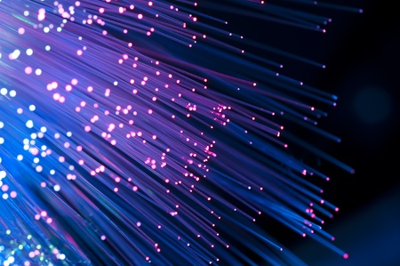 bunch of optical fibres dinamic flying from deep on technology background 
の写真素材