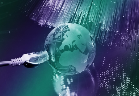 globe with high technology background の写真素材