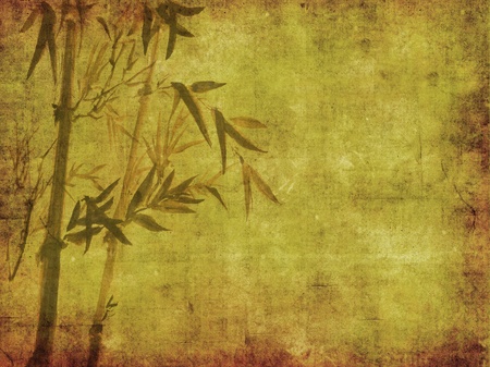 Silhouette of branches of a bamboo on paper background 
の写真素材