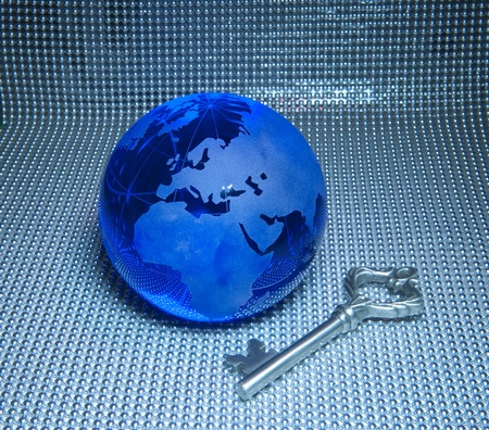 Global business success themes.earth with key の写真素材