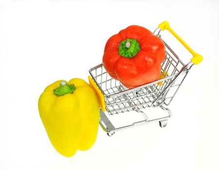 papper in the shopping cart の写真素材