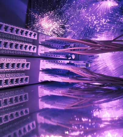 shot of network cables and servers in a technology data centerの写真素材