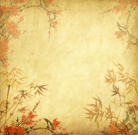 bamboo on old grunge antique paper texture bamboo on old grunge antique paper texture