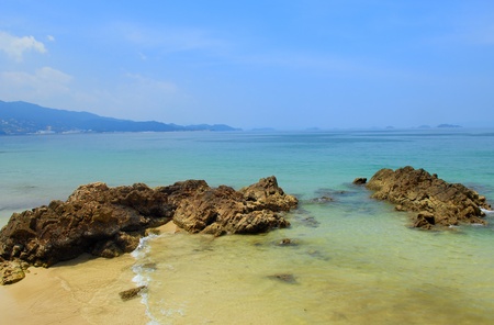 sea and rocks is a beautiful coastlineの写真素材