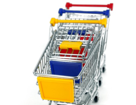 concept of shopping cart with a globe world の写真素材