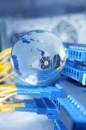 electronic printed circuit board with technology style against fiber optic backgroundの写真素材