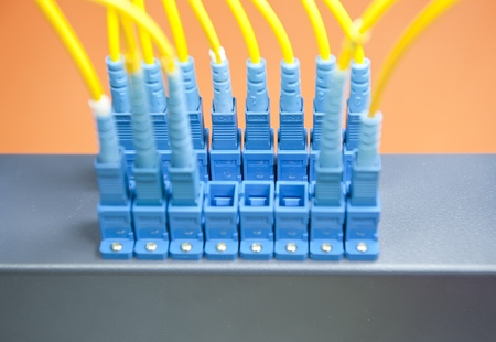 fiber cable serve with technology style against fiber optic background