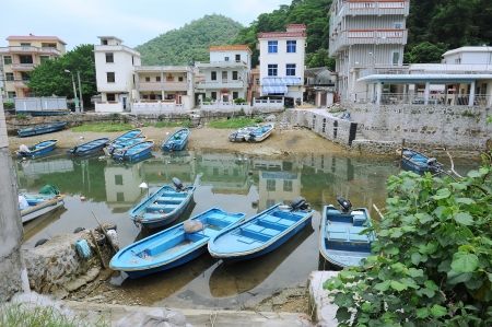 Boats are the daily traffic in shenzhen nanao townのeditorial素材