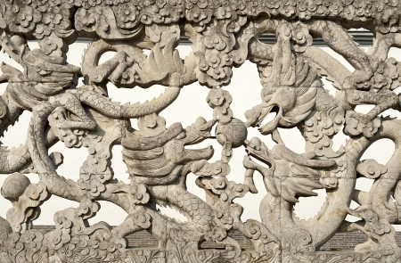 Chinese dragon wallの写真素材