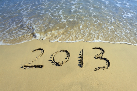 number 2013 on the beach of sunrise
