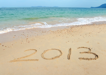 number 2013 on the beach of sunrise
