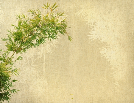 chinese bamboo trees with texture of handmade paperの写真素材