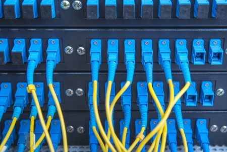 Technology center with fiber optic equipment