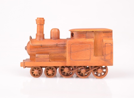 Toy train on the white background