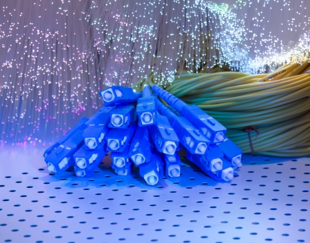 fiber optical network cableの写真素材