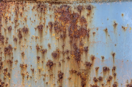 Metal texture with blue paint and rust