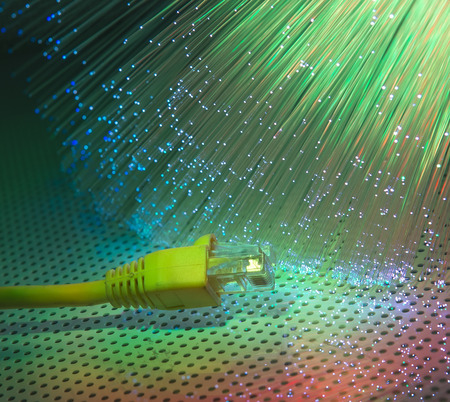 network cable with high tech technology color background