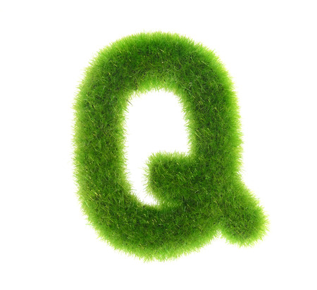 grass letter isolated on white backgroundの写真素材