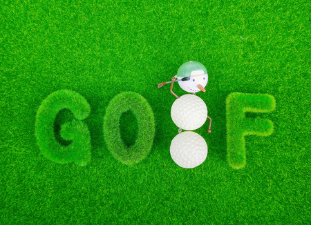 golf green grass word on green backgroundの写真素材