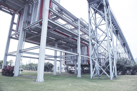 gas processing factory. landscape with gas and oil industryの写真素材
