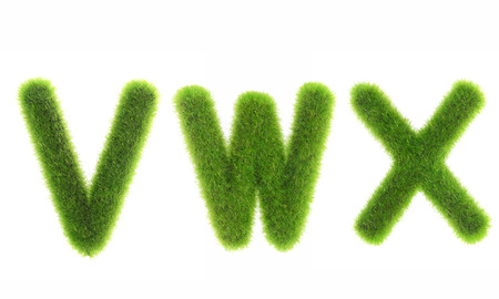 grass letter isolated on white background