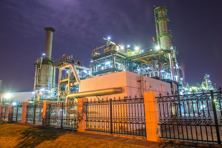 Refinery industrial plant with Industry boiler at night