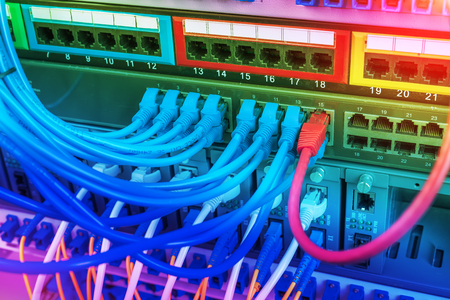 Network switch and  cables,Data Center Concept.のeditorial素材
