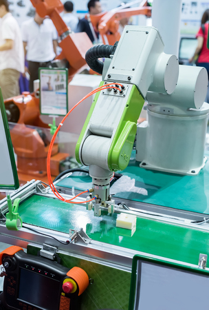 robotic hand machine tool at industrial manufacture factoryのeditorial素材