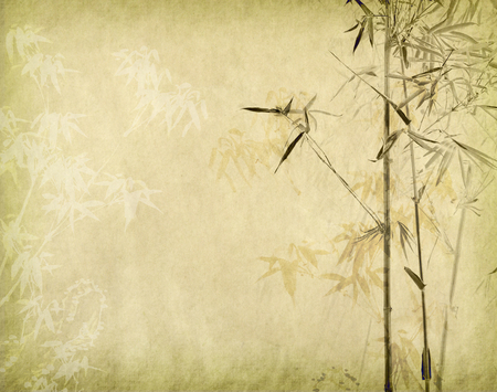 bamboo on old grunge paper texture backgroundの写真素材