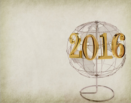 New Year 2016 with earthの写真素材