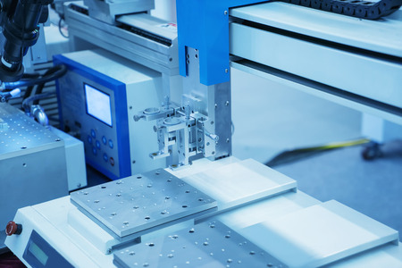 robotic hand machine tool at industrial manufacture factory