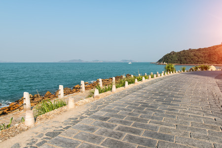 coastline of roadの写真素材