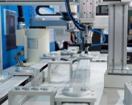 Robot arm in a factory working