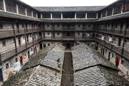 Hakka Enclosed located in JiangXi, Chinaのeditorial素材