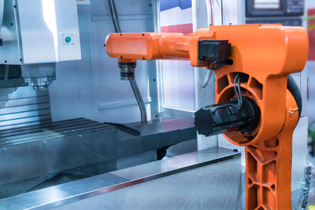 robotic hand machine tool at industrial manufacture factoryの写真素材