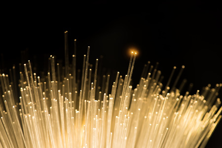 optical fibres dinamic flying from deep on technology backgroundの写真素材