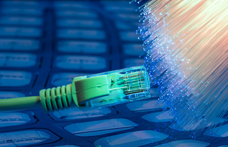 network cable with high tech technology color background