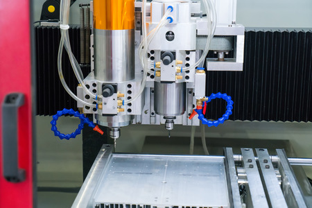 robot drill machine tool at mobile industrial manufacture factory