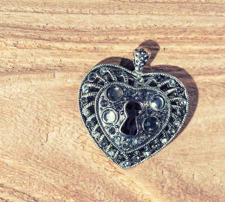 Vintage big heart shaped pendantの写真素材